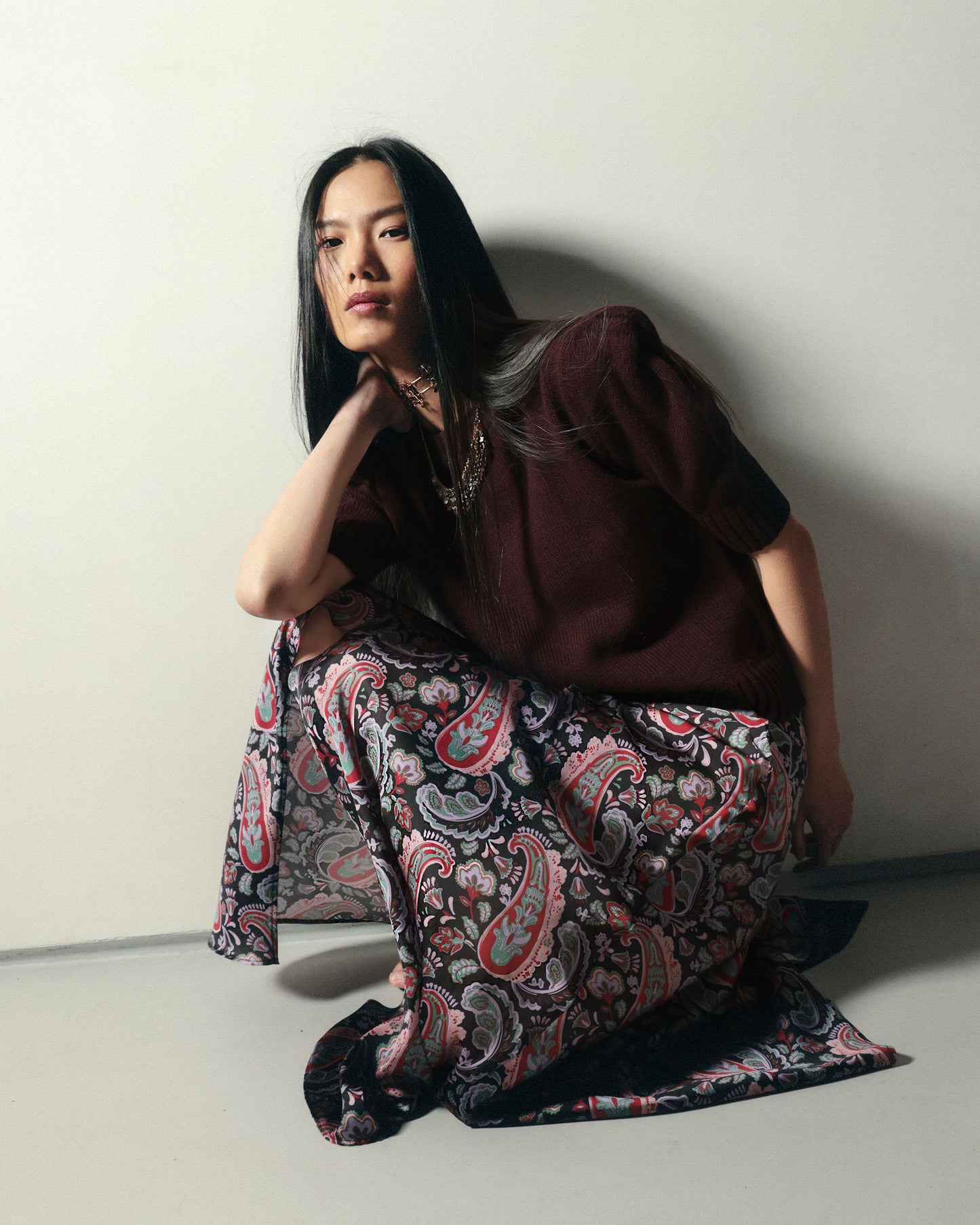 Falda Capas Estampado Amebas Multicolor