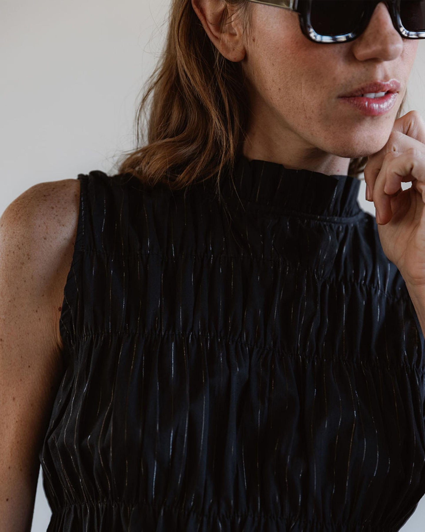 Top Gomas Lurex Negro