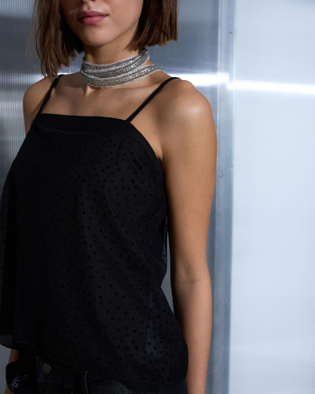 Top Gasa Plumeti Negro