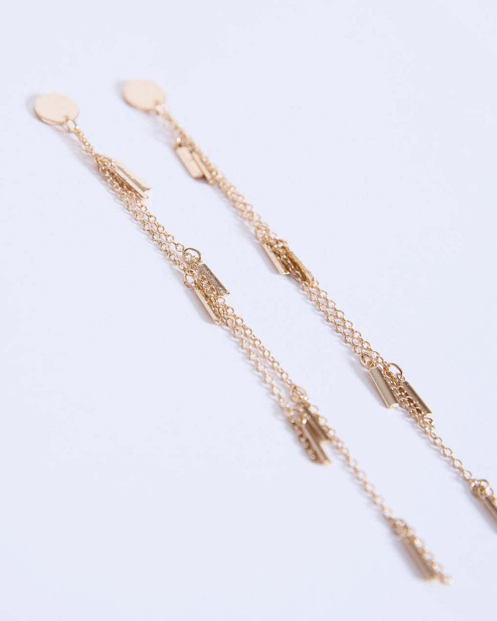Gold Finish Chain Earrings