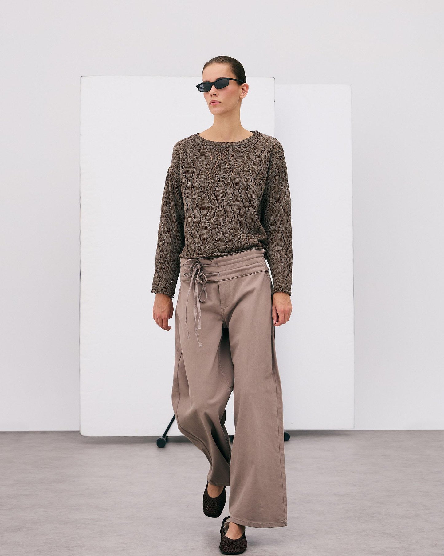 Jersey Die-Cut Rhombus Taupe
