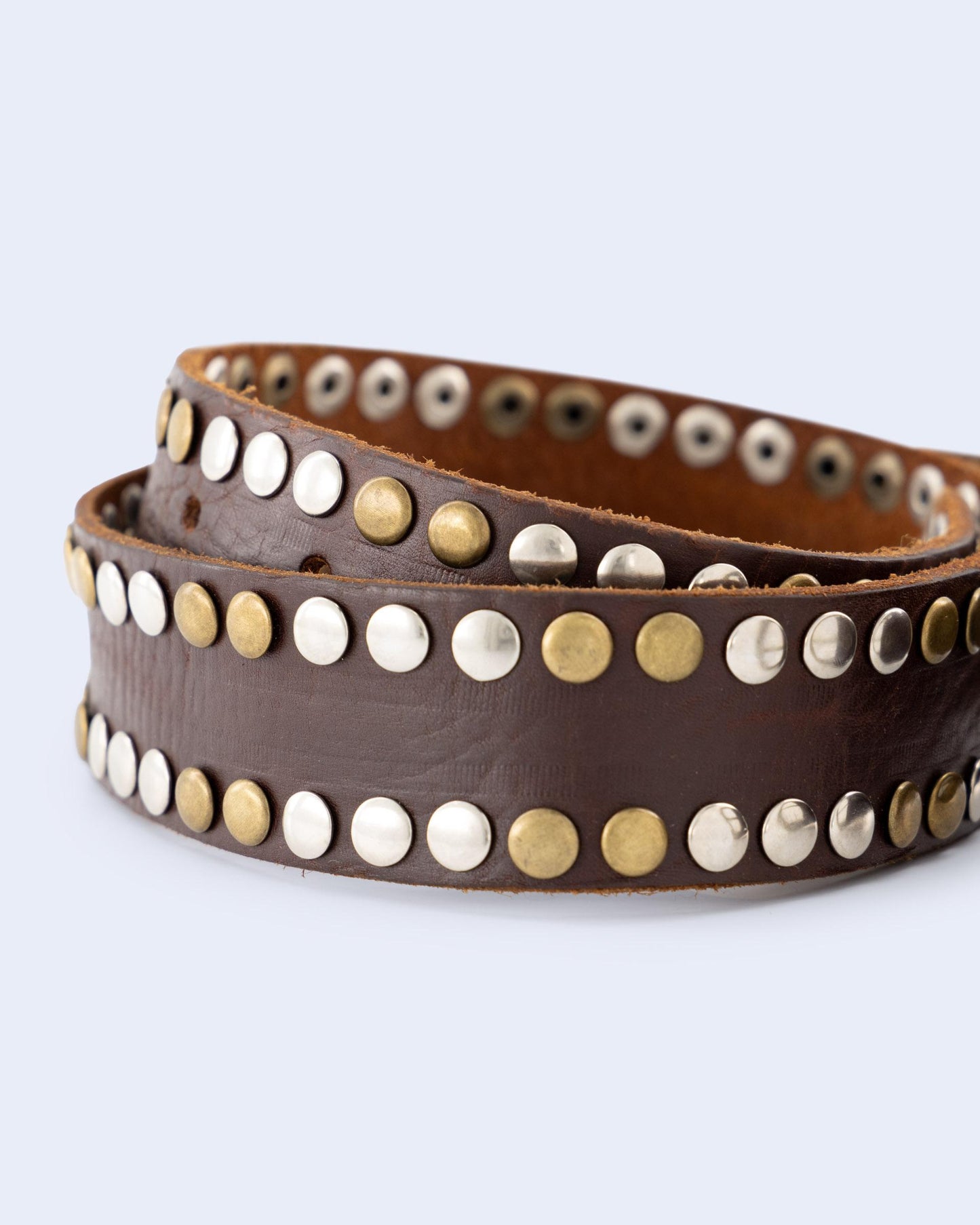 Brown Two-Tone Studded Belt