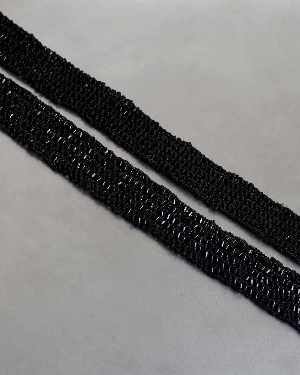 Collar Cinta Negro Abalorios Negro