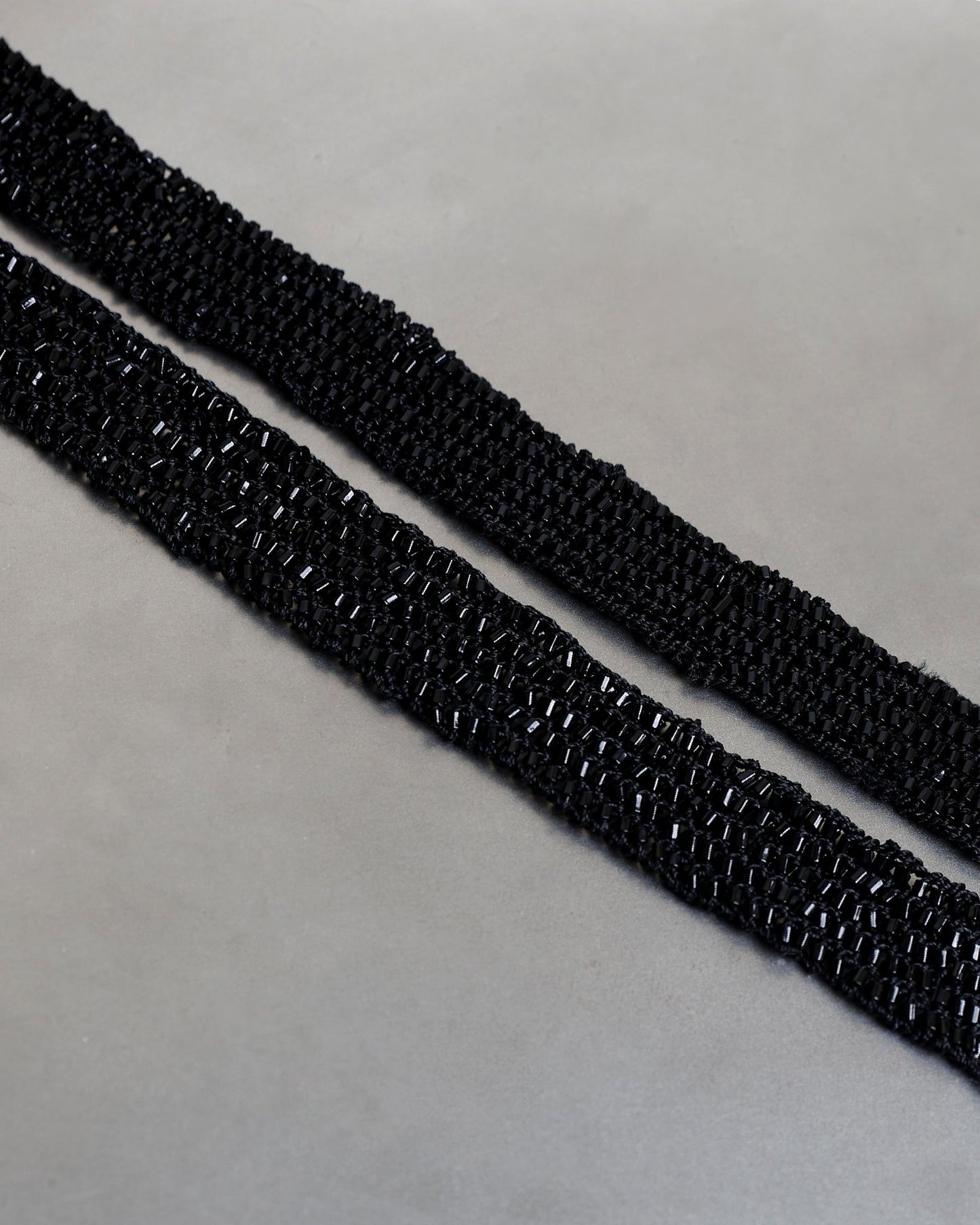 Collar Cinta Negro Abalorios Negro