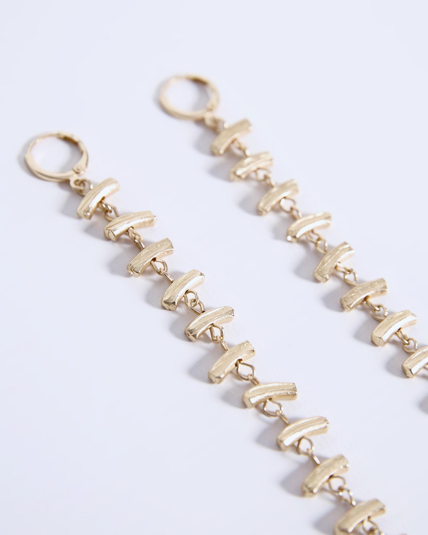 Horizontal Gold Piece Earrings