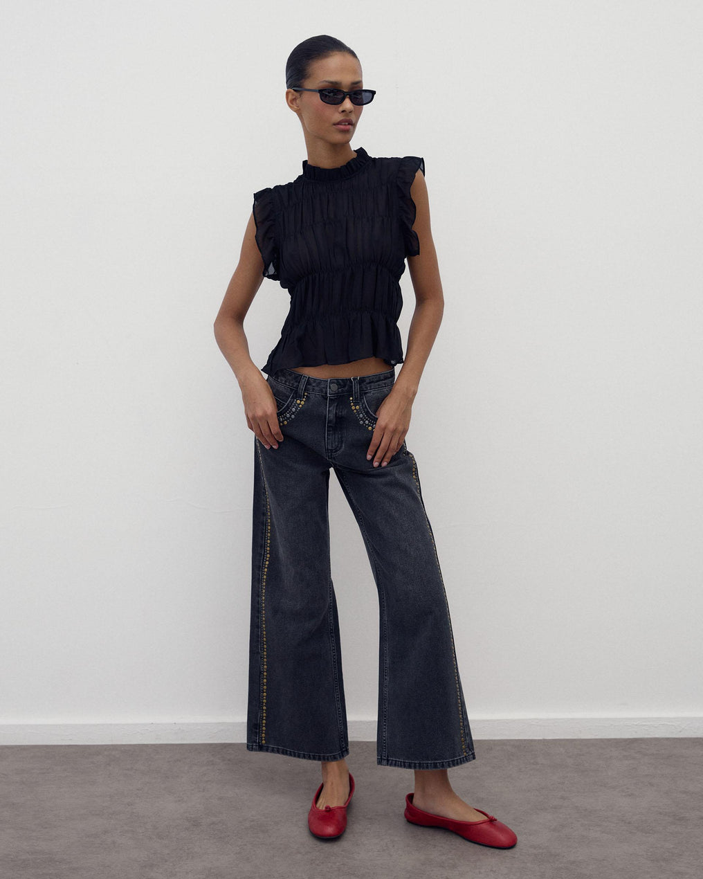 Jeans Tachas Bicolor Antracite
