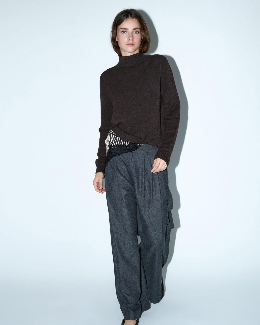 Pantalón Triple Pinza Espiga Antracita