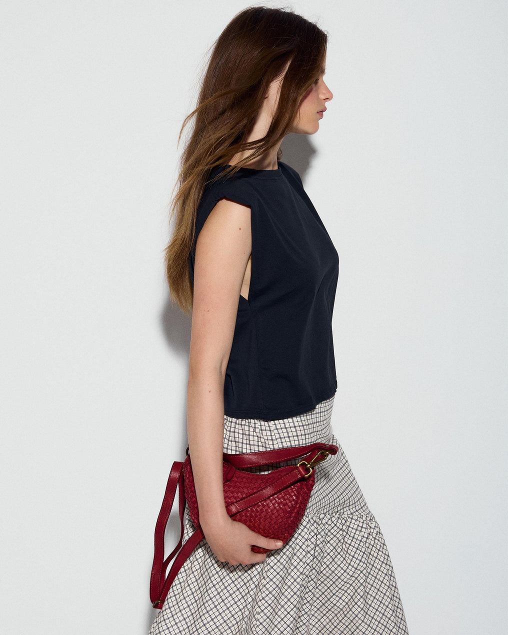 Camiseta Sin Mangas Hombreras Negro