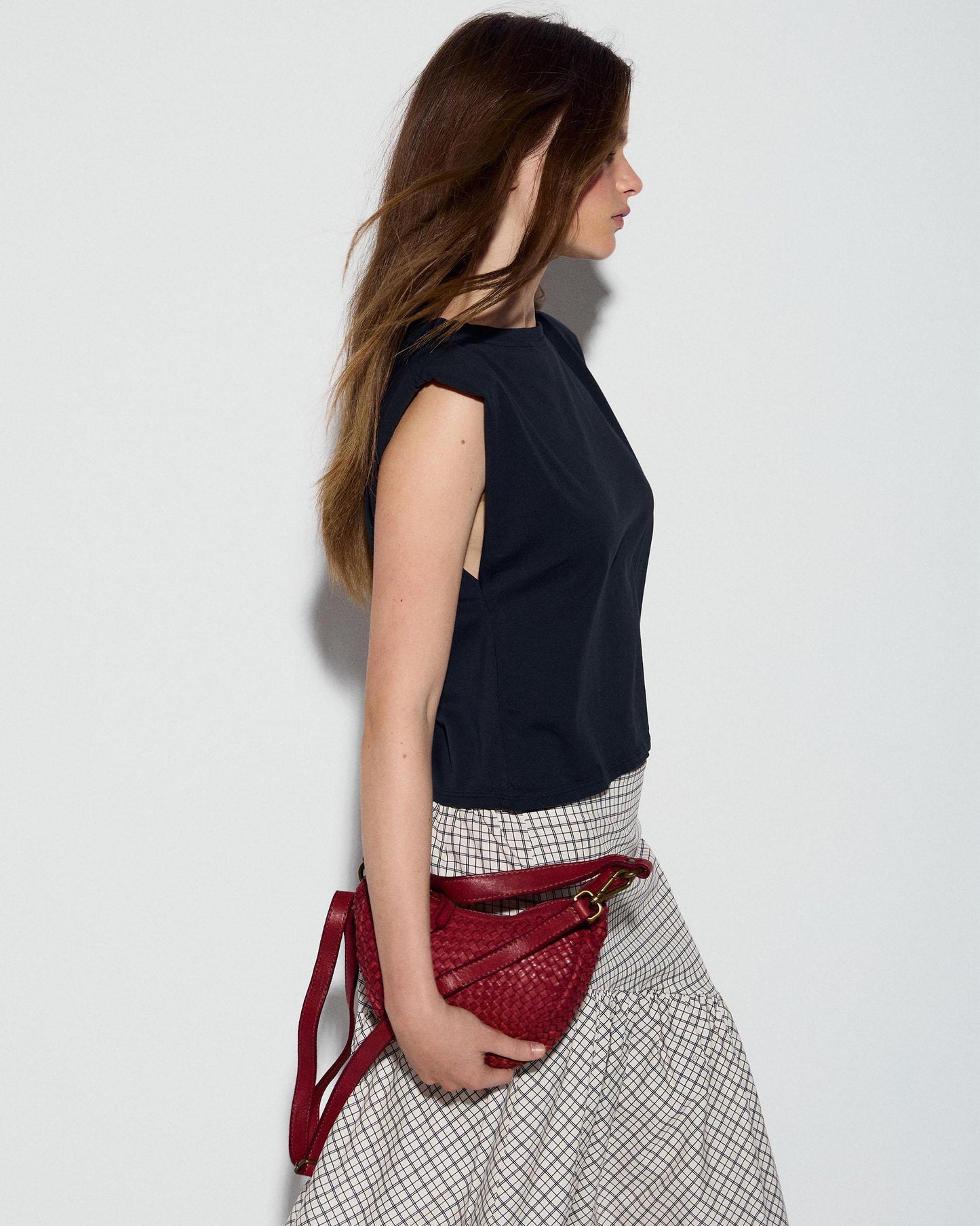 Camiseta Sin Mangas Hombreras Negro