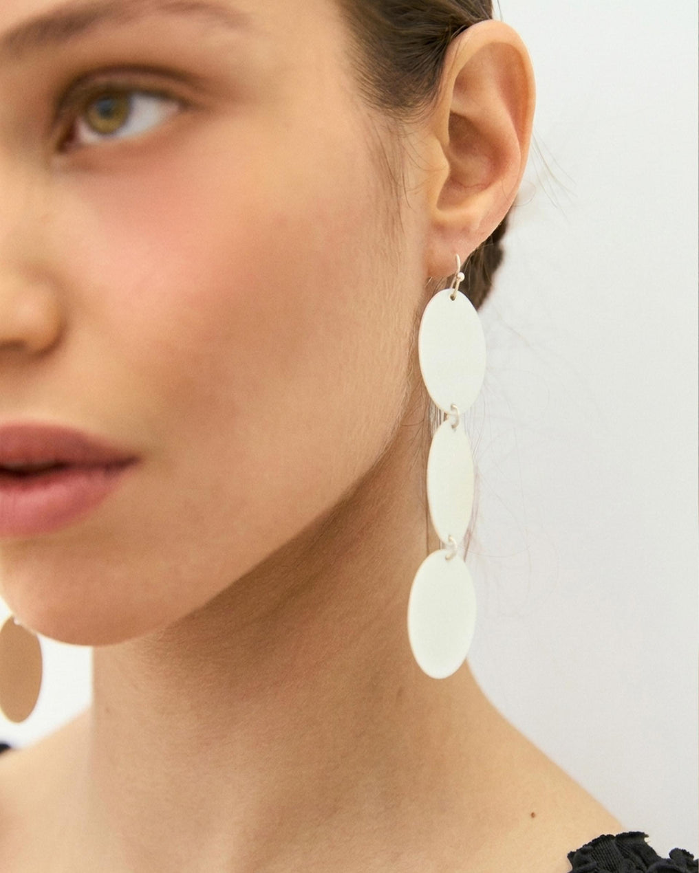 Pendientes Largos Óvalos Plata