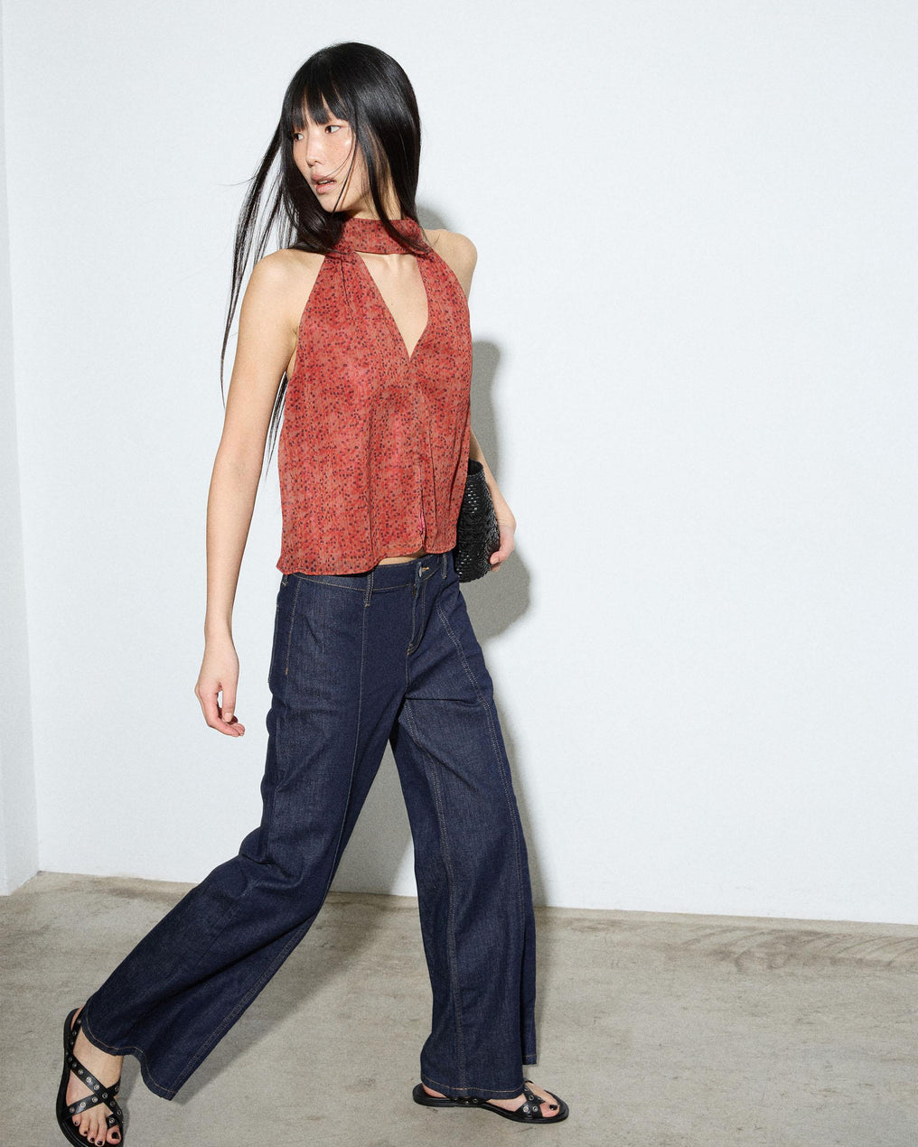 Top Abertura Estampado Rojo