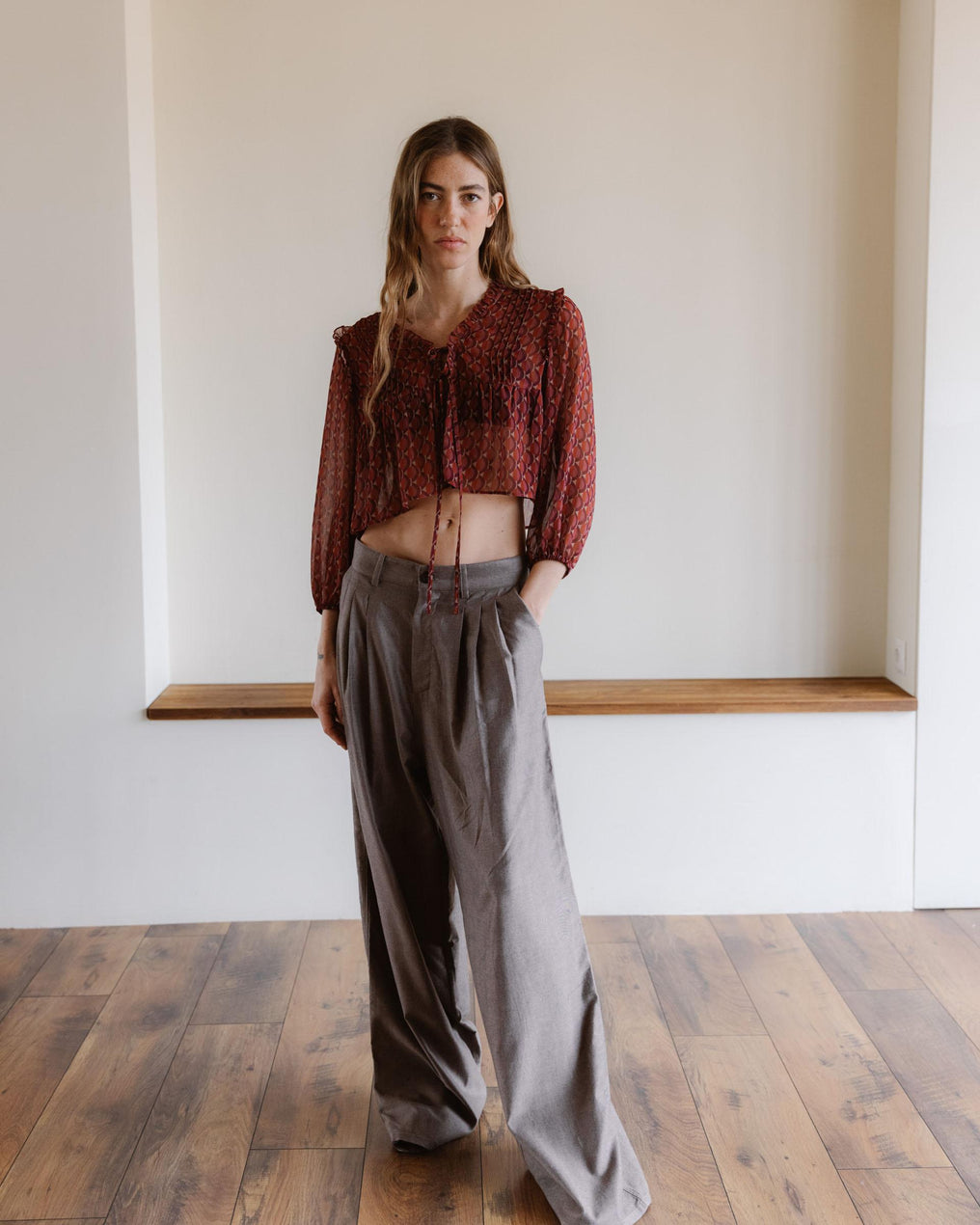 Blusa Estampado Geometrico Lazadas Multicolor