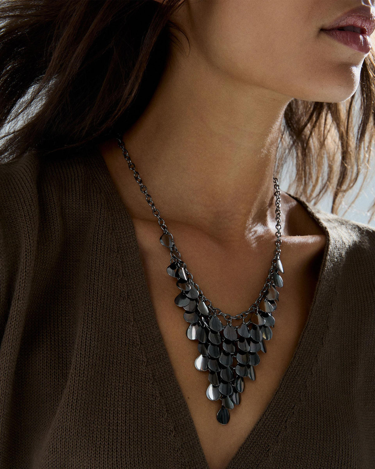 Collar Gotas Malla Negro