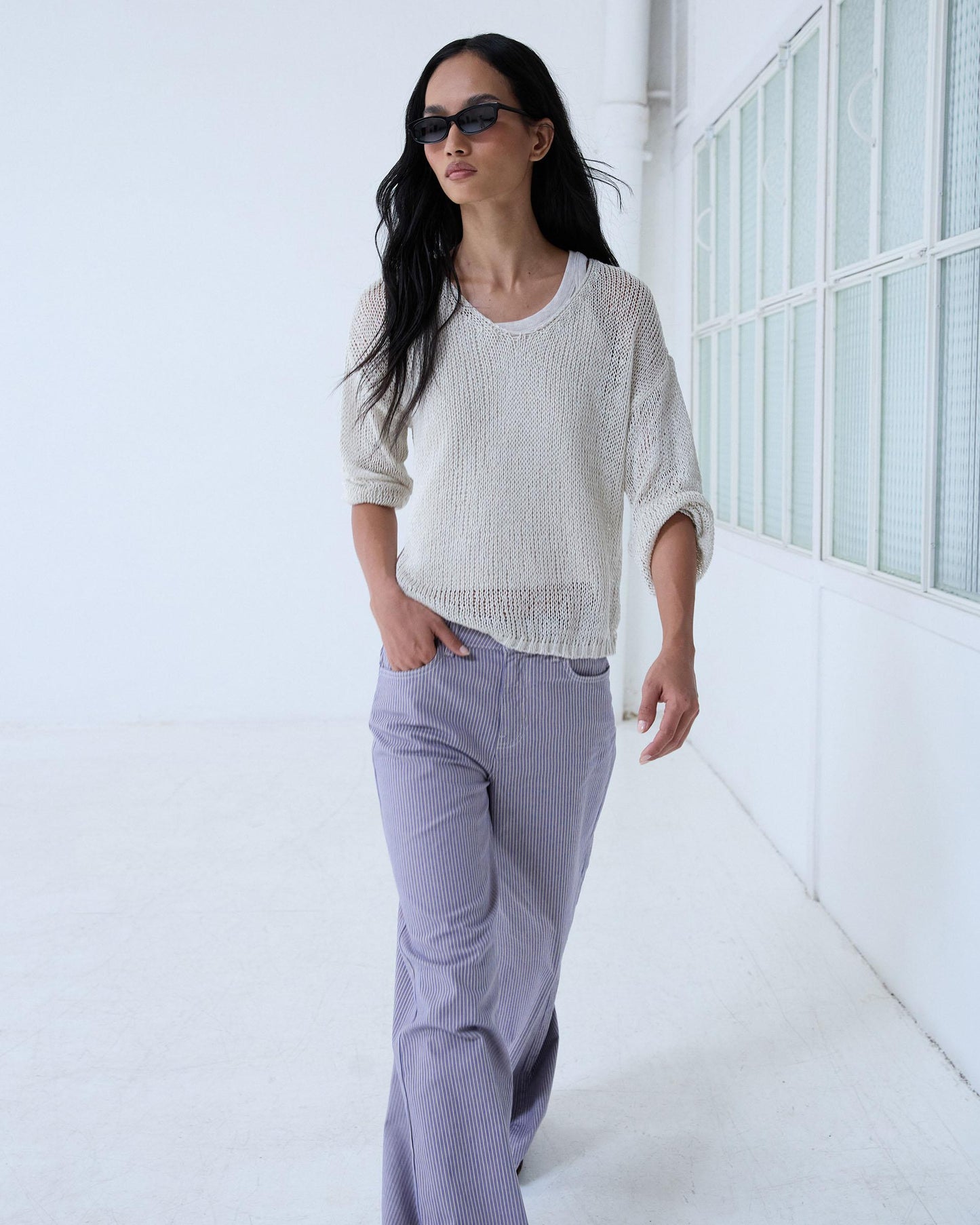 Jeans Rayas Azul