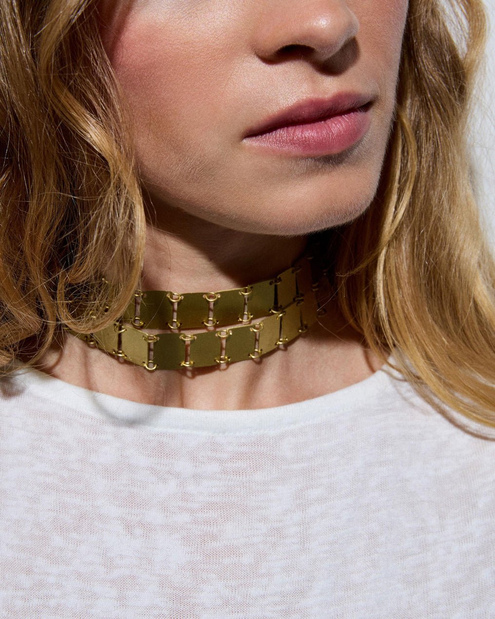 Choker Cuadrados Oro