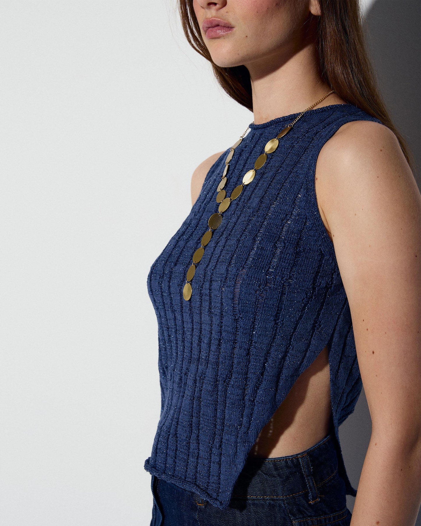 Top Canale Sin Mangas Azul