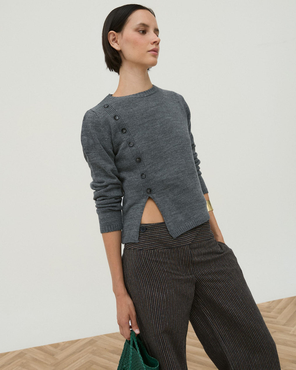 Jersey Botones Laterales Gris