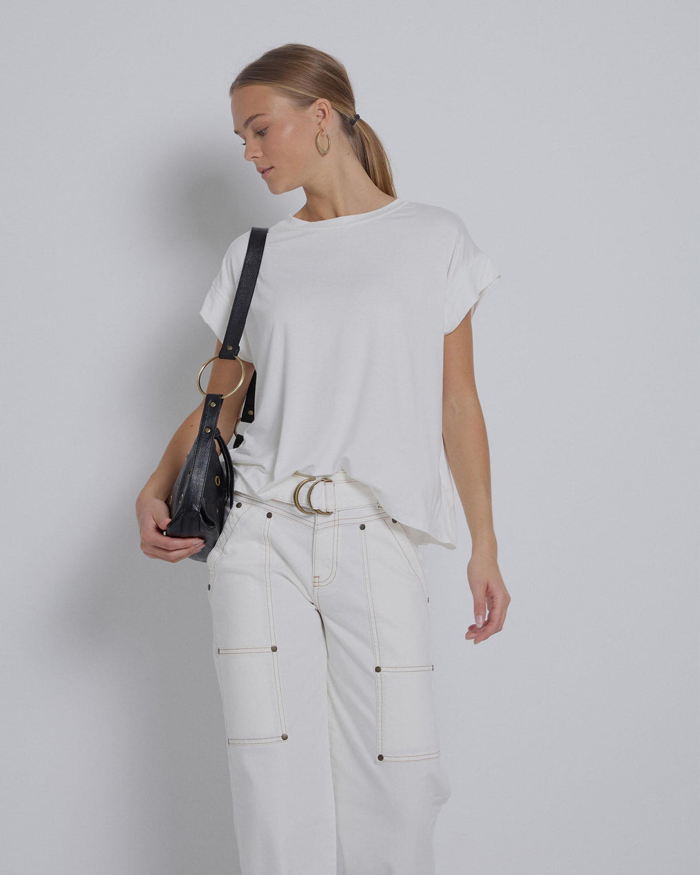 Camiseta Manga Amplia Blanco