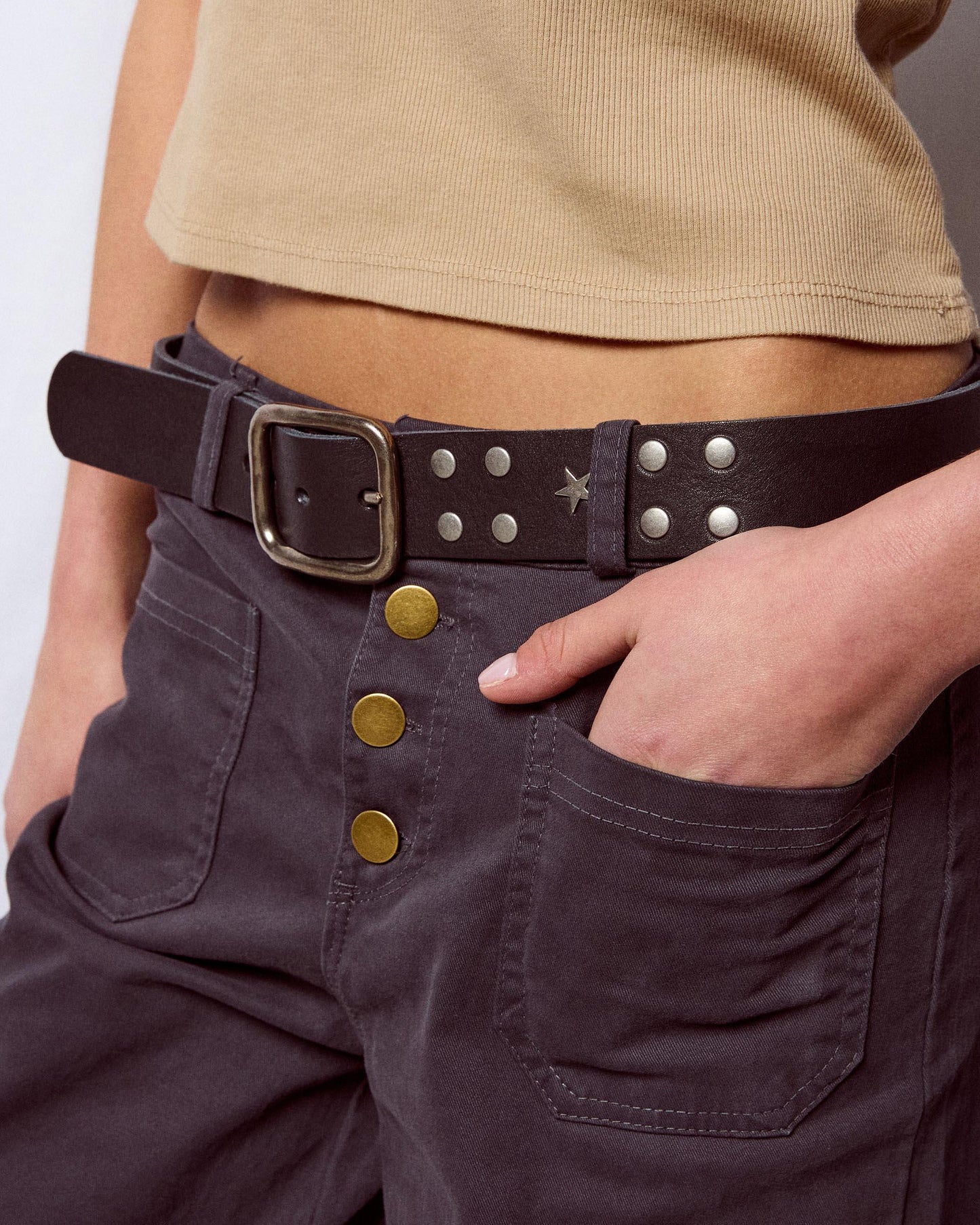 Ceinture Clous Étoiles Noir