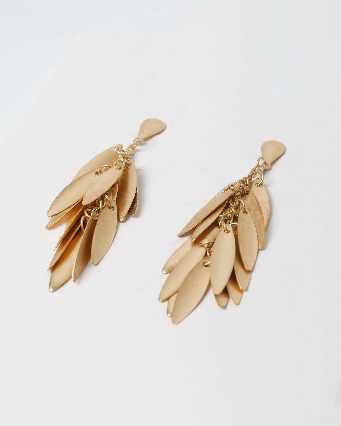 Boucles D’oreilles Bouquet Feuilles Doré