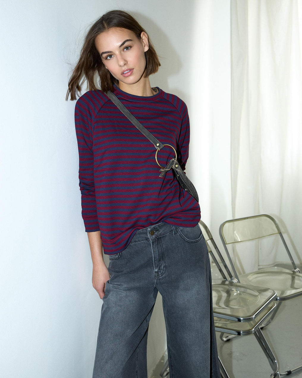 Garnet Striped Sweatshirt