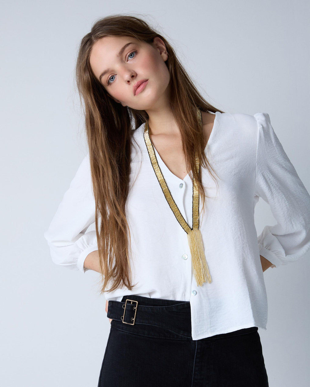 White Puff Sleeve Blouse