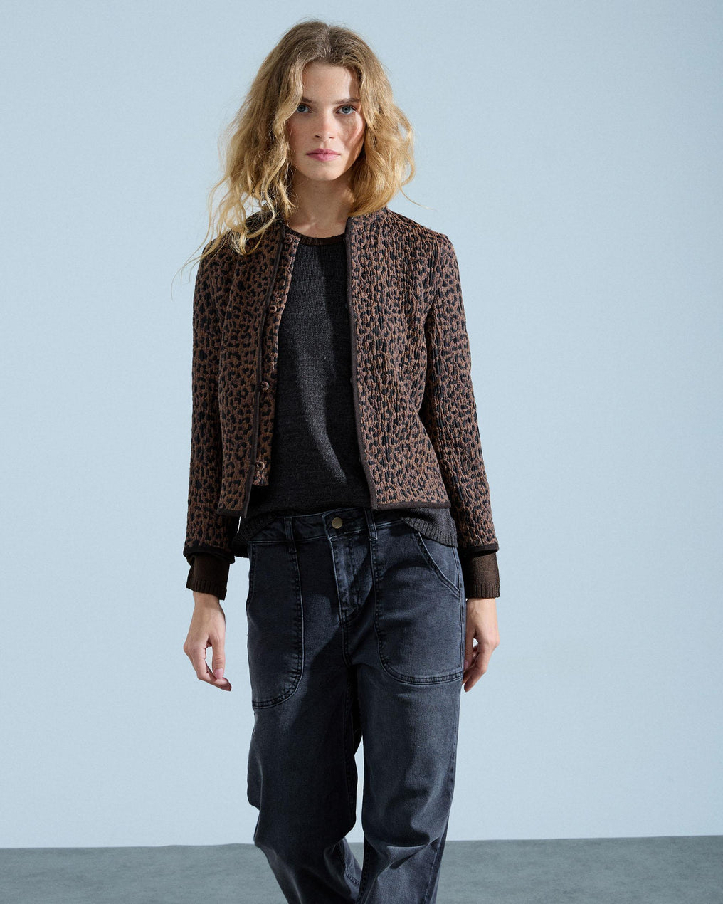 Chaqueta Animal Print Marrón