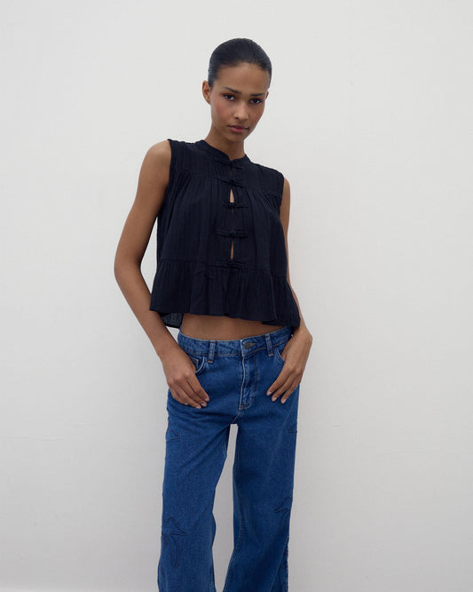 Blusa Sem Mangas Alamares Preto