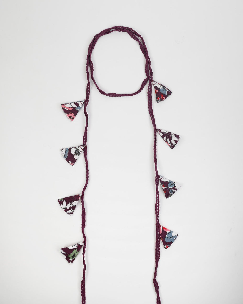 Collier Dentelle Fleurs Imprimé Violet