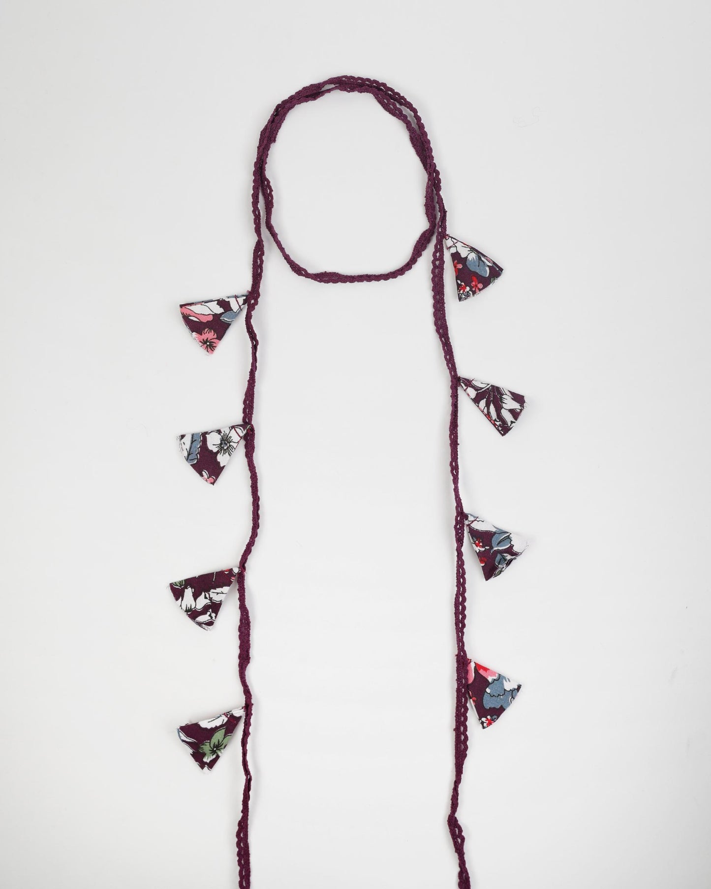 Collier Dentelle Fleurs Imprimé Violet