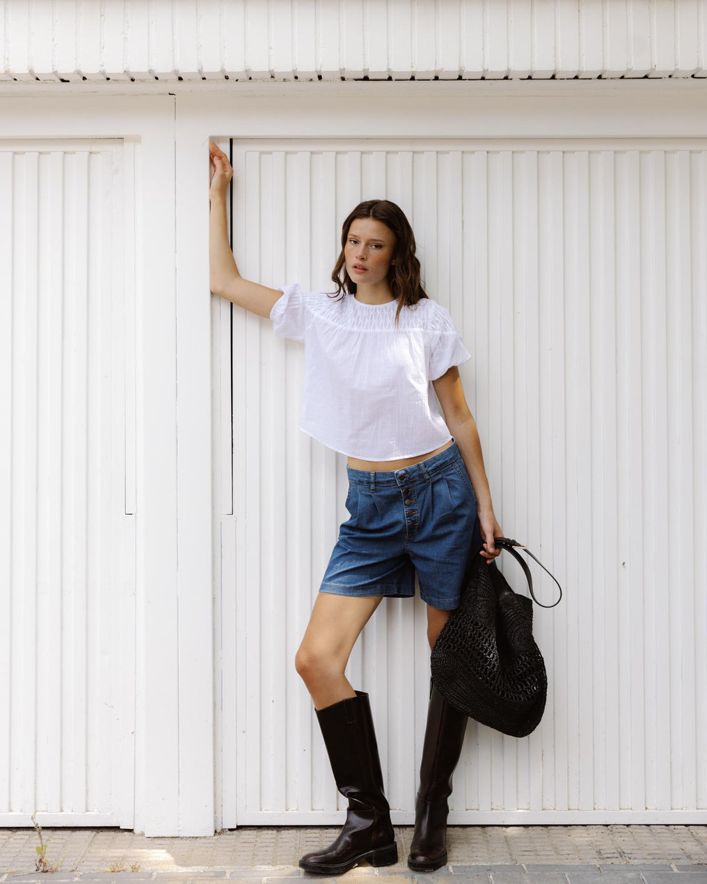 White Yoke Detail Blouse