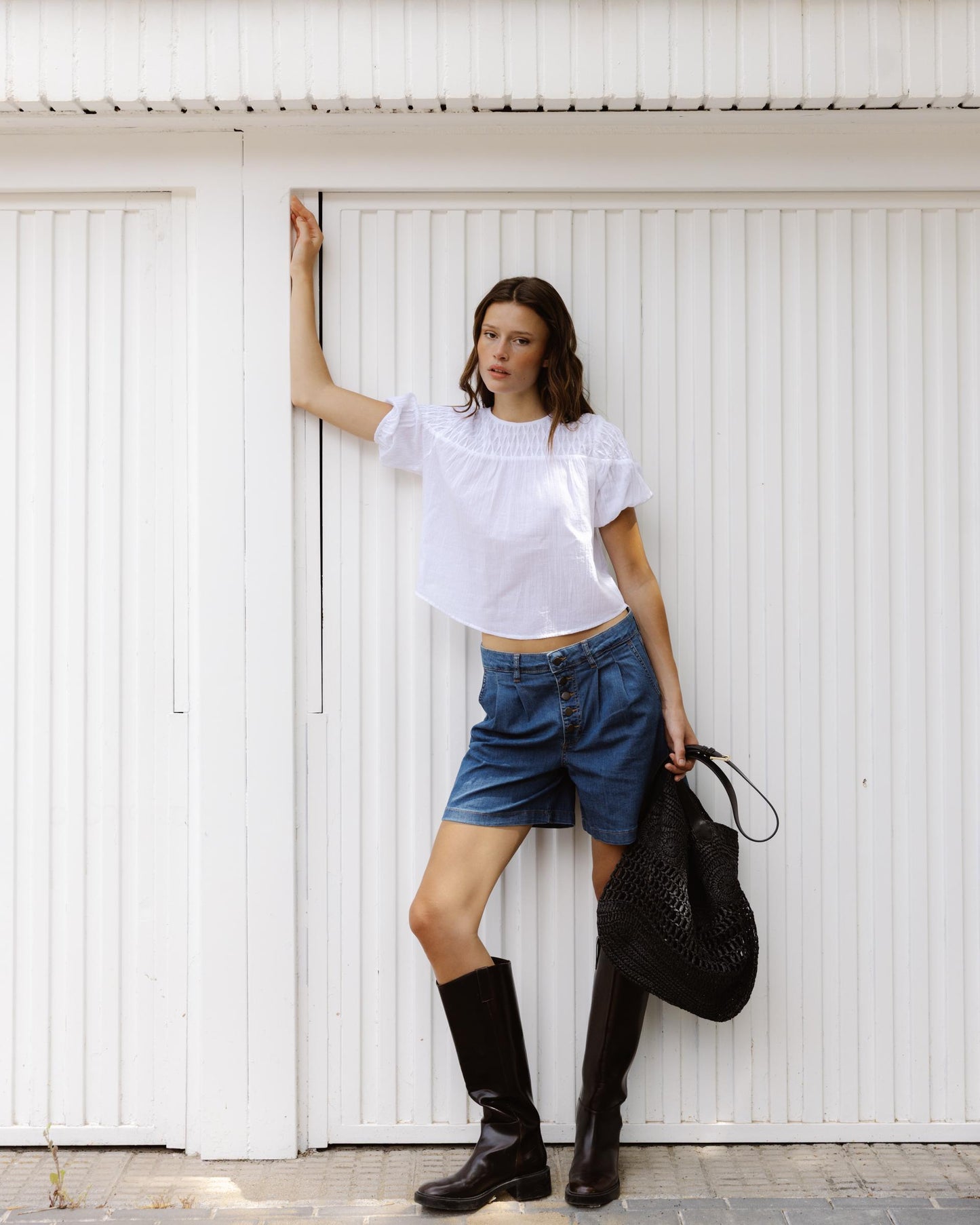 White Yoke Detail Blouse