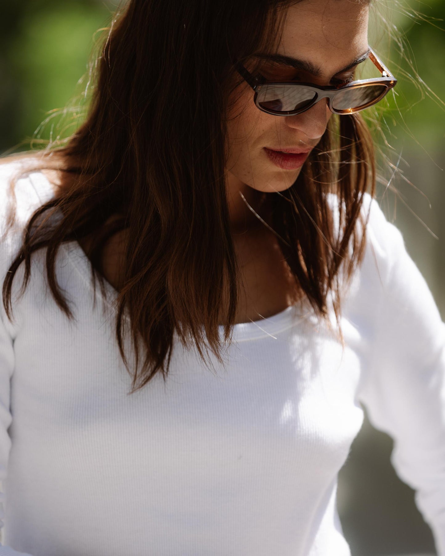 T-shirt Rib Décolleté Rond Blanc