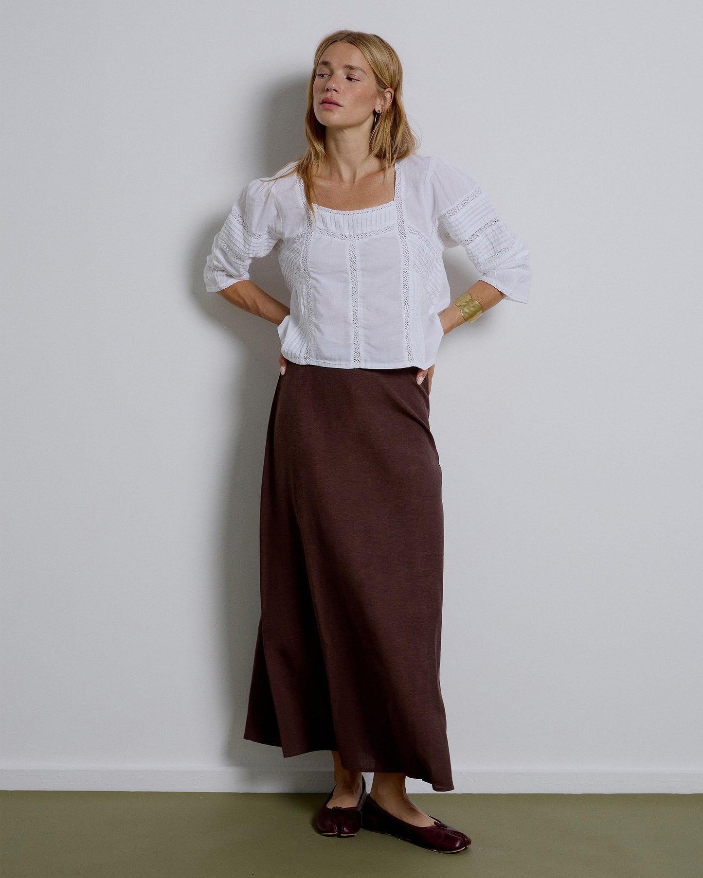 Brown Flowy Skirt
