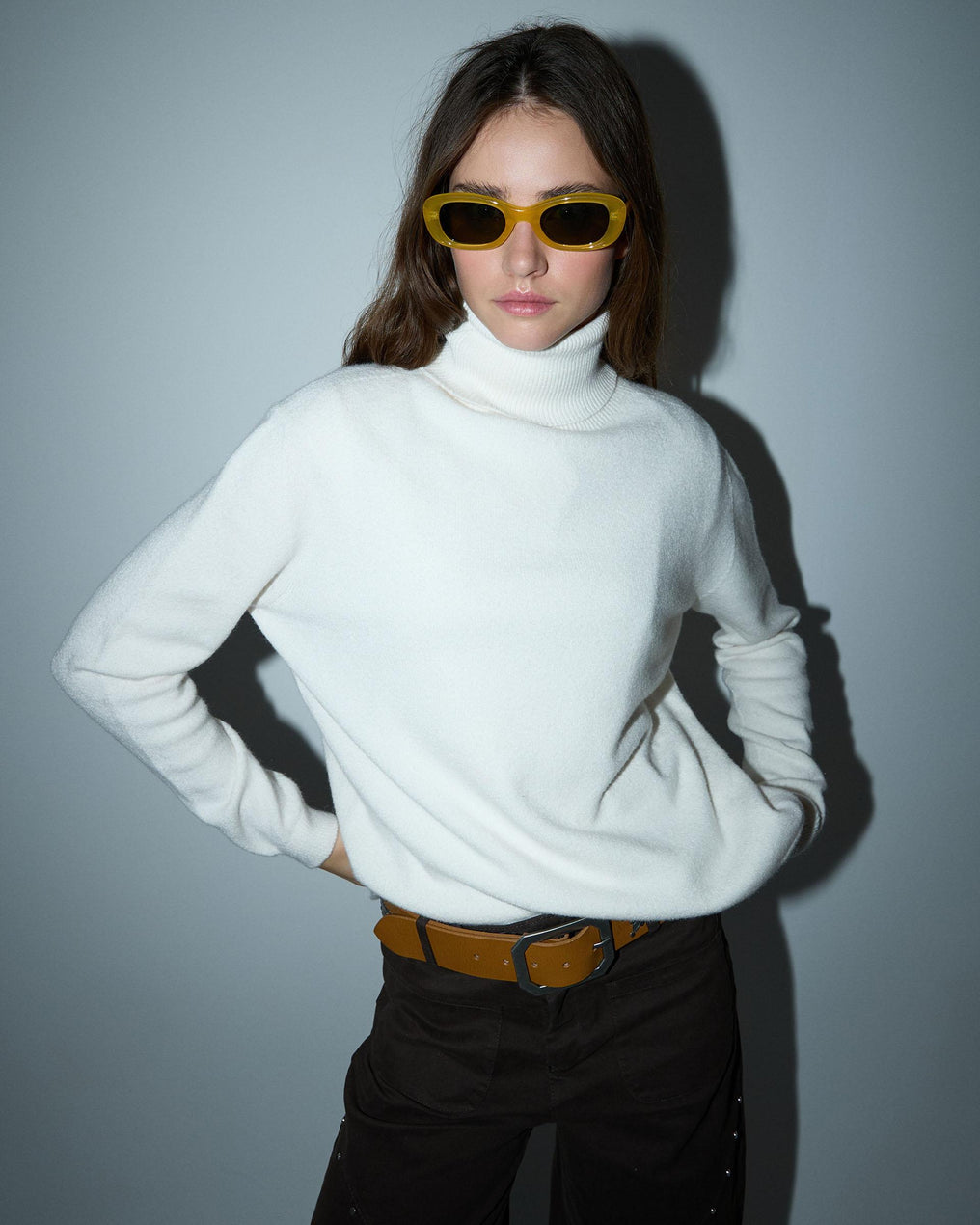 White Turtleneck Sweater