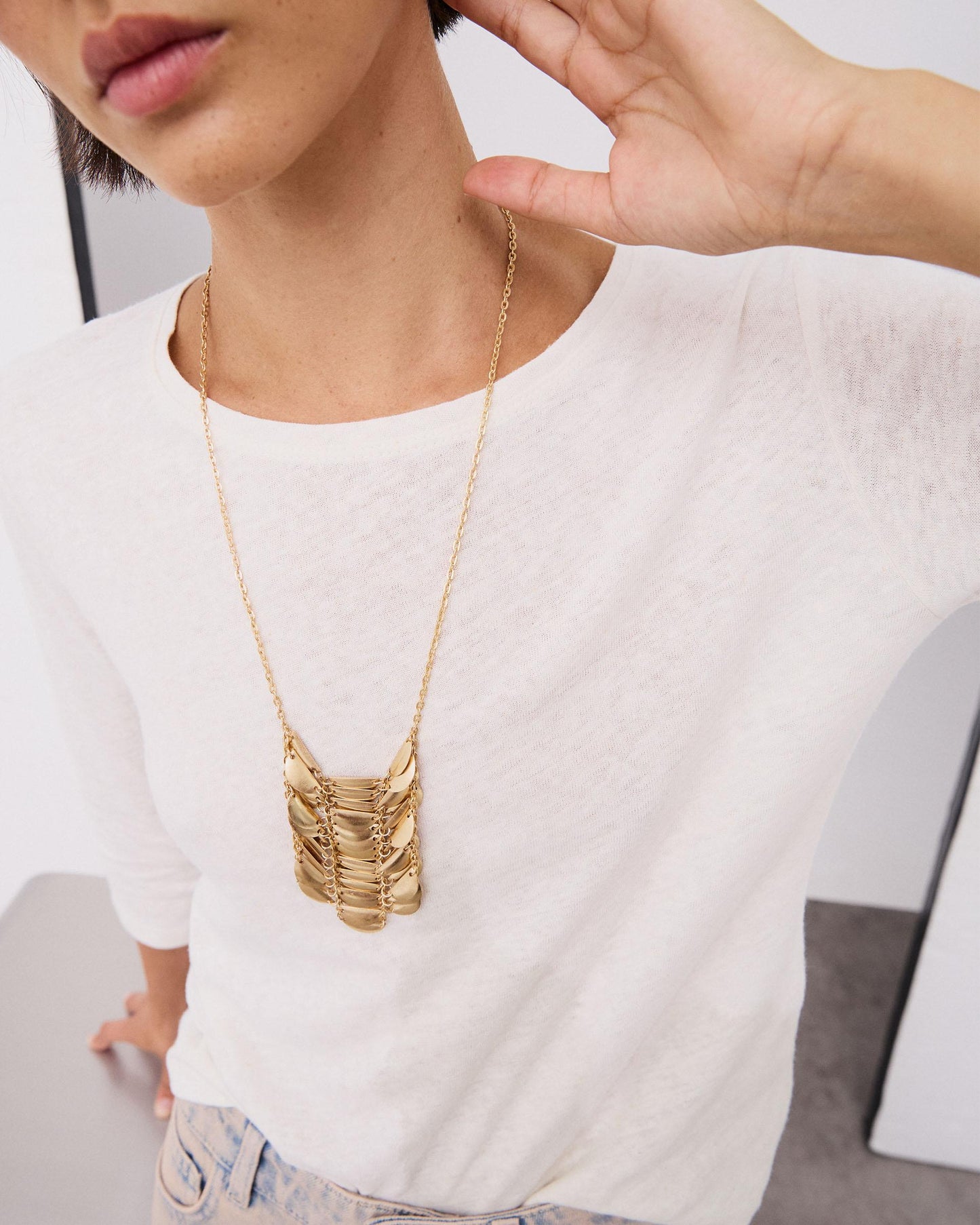 Collar Malla Semicírculos Oro