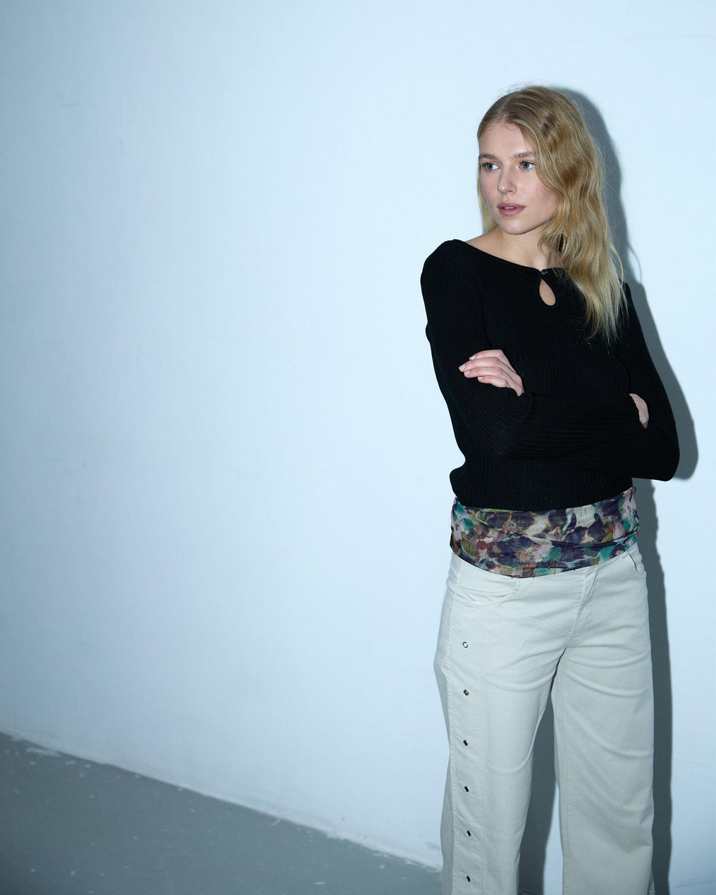 Top Punto Escote Lágrima Negro