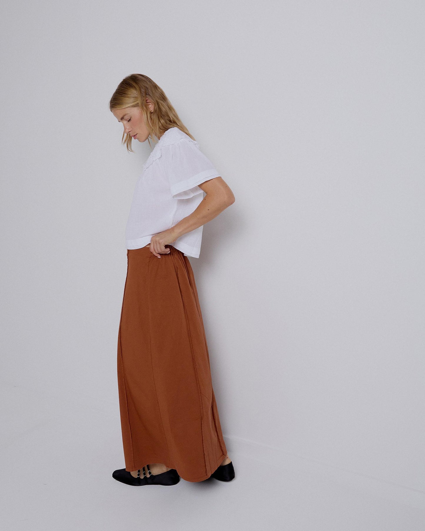 Falda Costuras Naranja