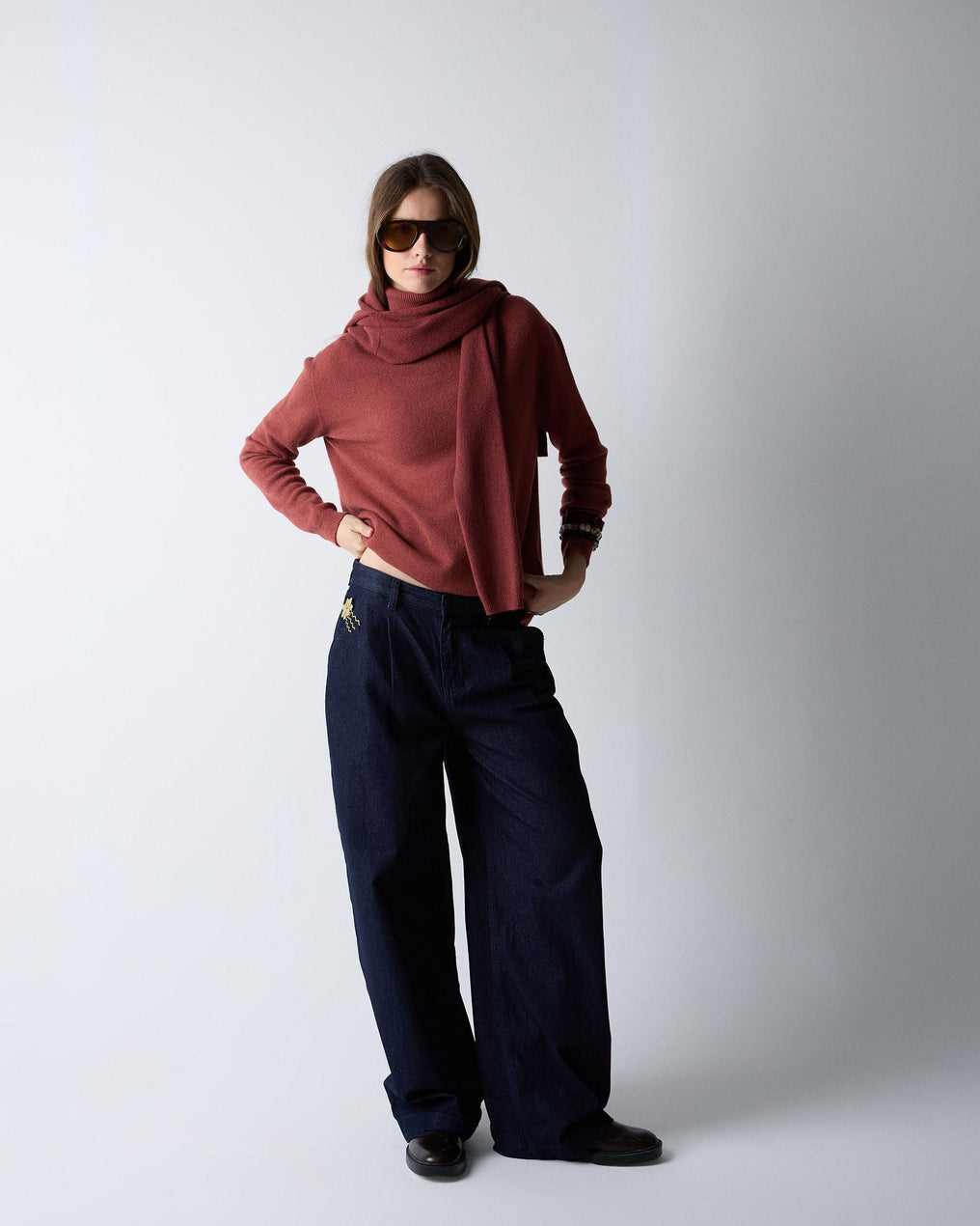 Terracotta Turtleneck Sweater