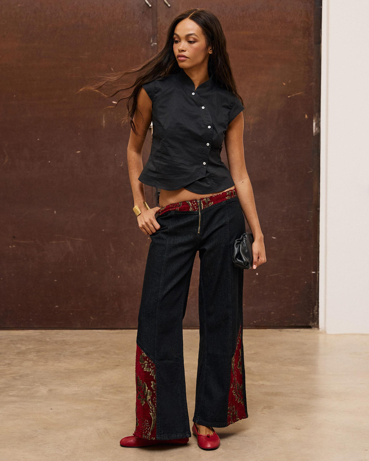 Jeans Velvetone Contraste Antracite