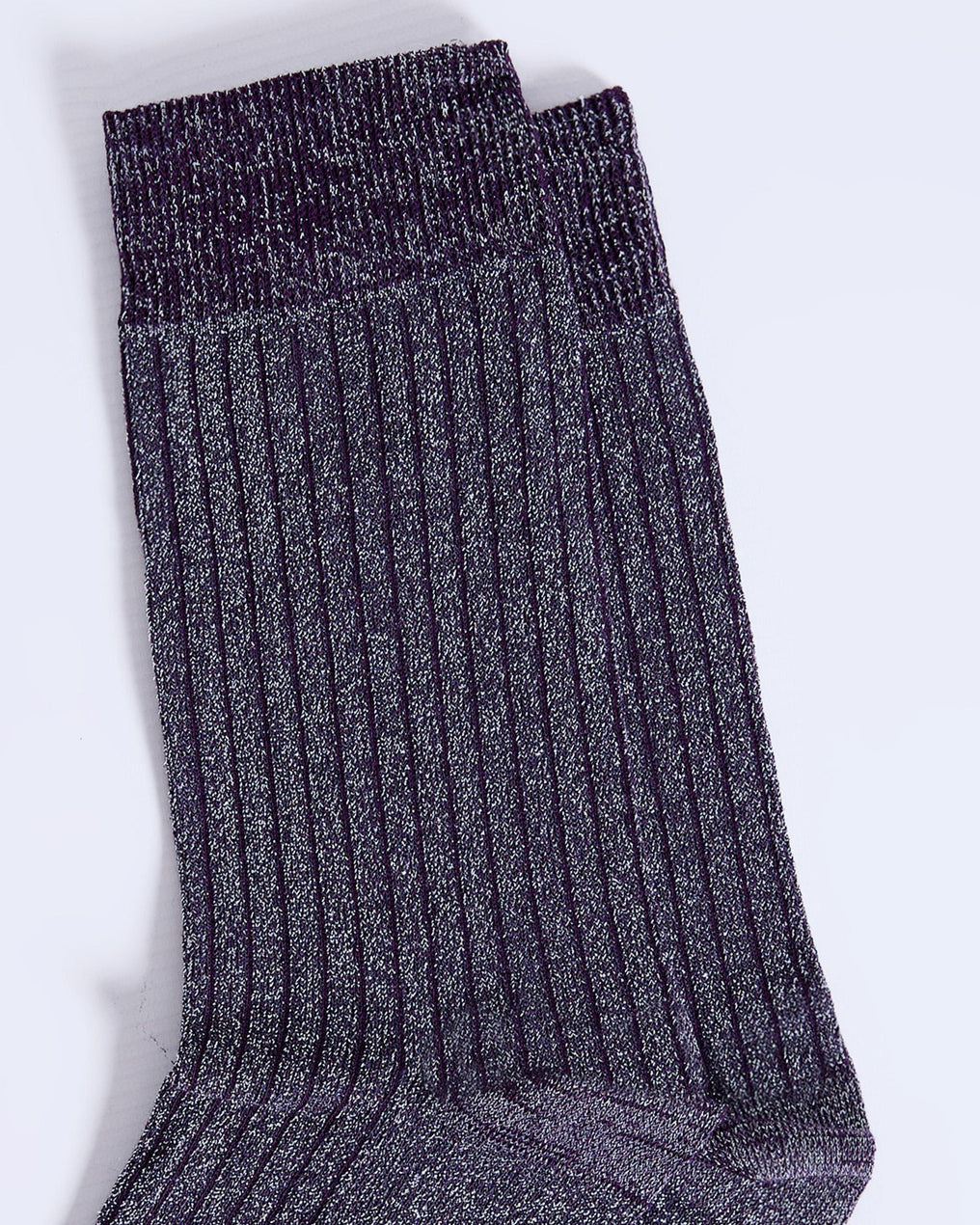 Purple Lurex Mid-Calf Socks