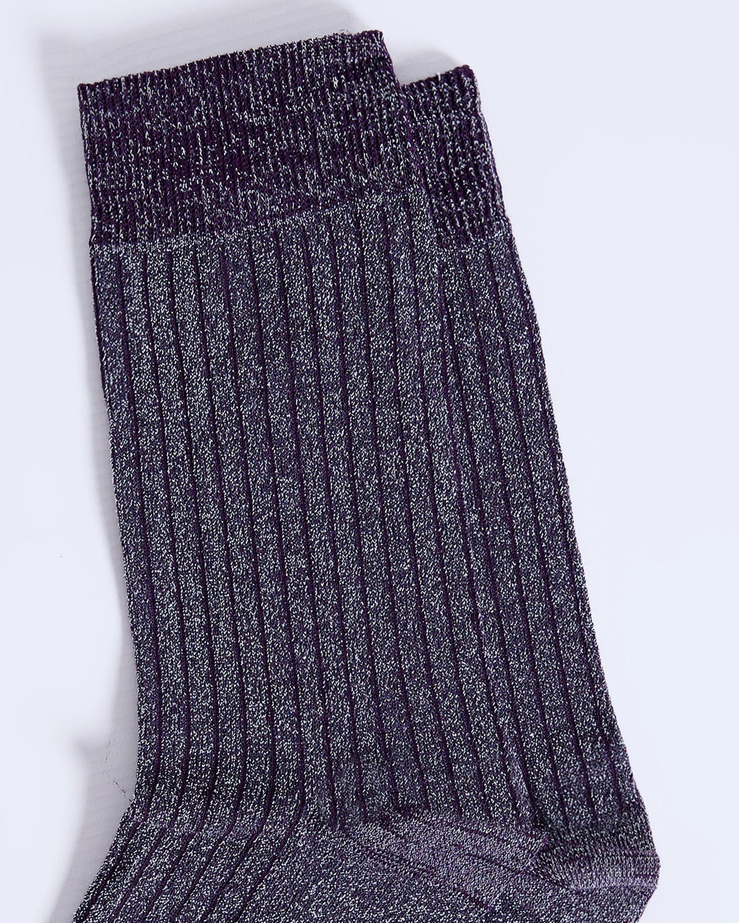Purple Lurex Mid-Calf Socks
