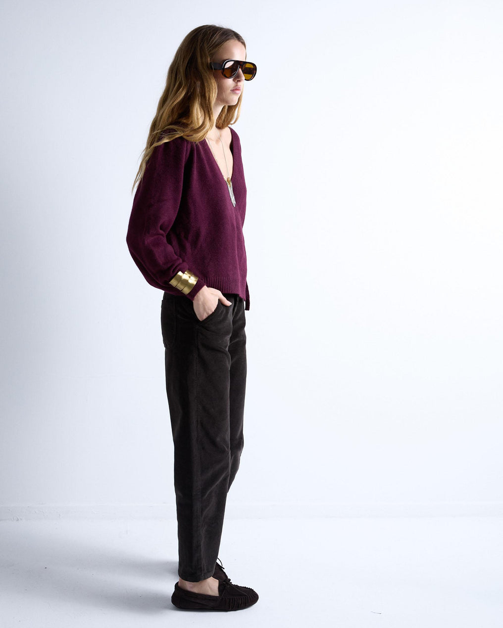 Pantalones Pana Balloon Marrón