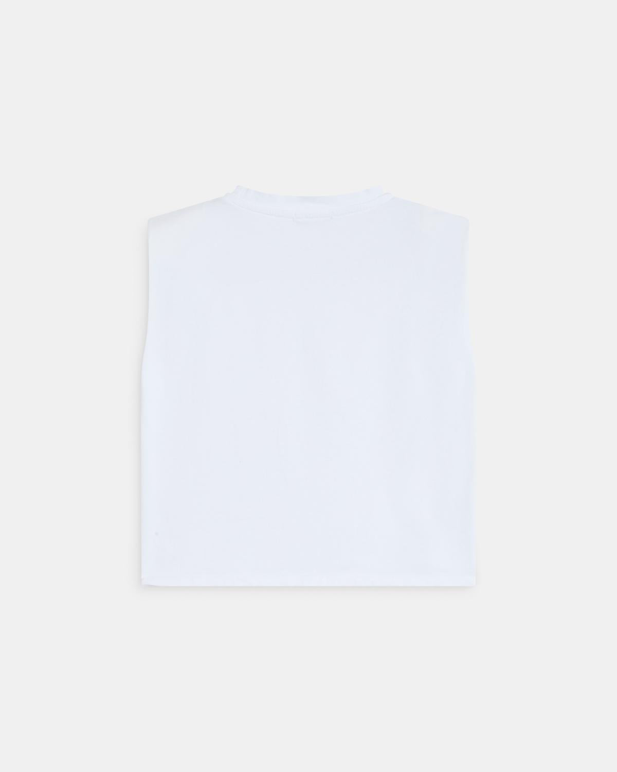 Camiseta Hombreras Tachuelas Blanco