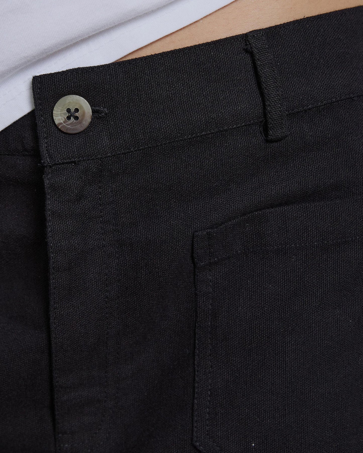 Black Flower Embroidered Pants