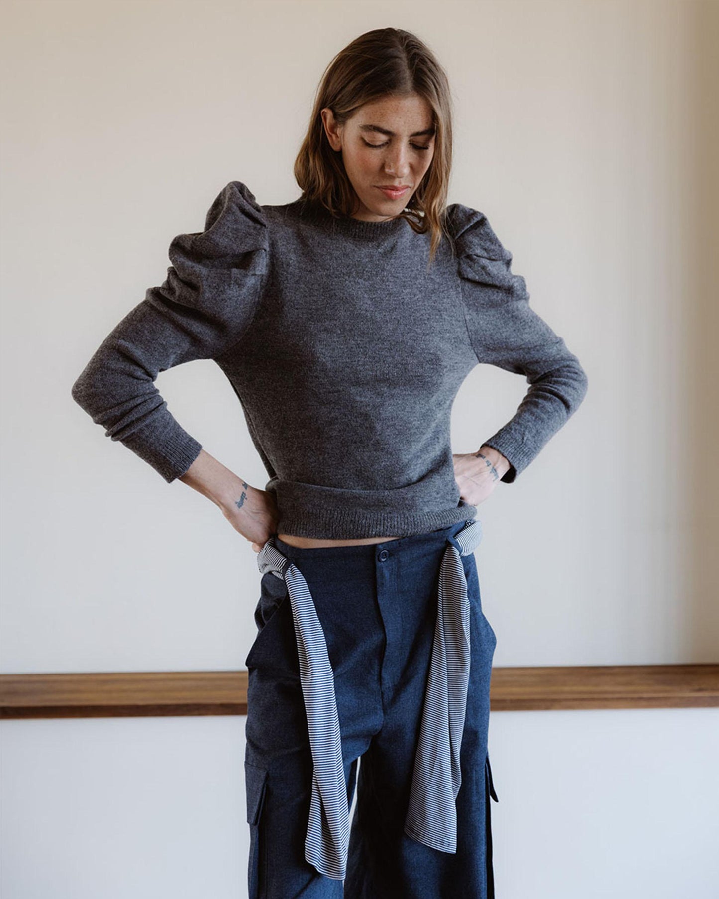 Jersey Manga Abullonada Gris