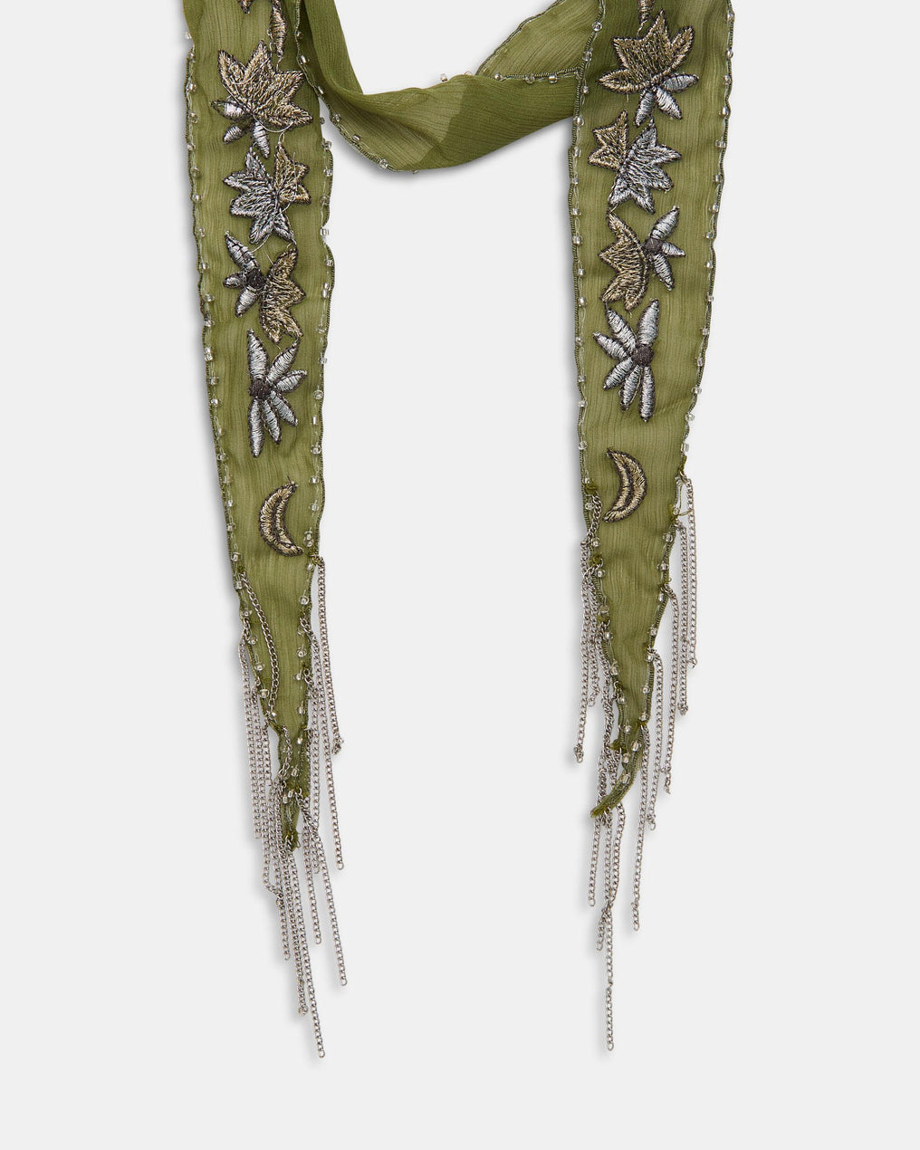 Collar Organza Bordados Verde