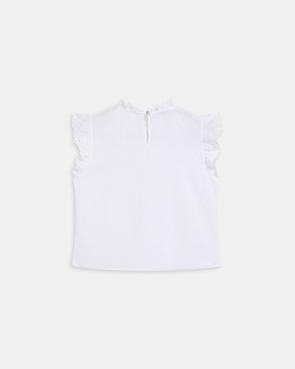 Blusa Mangas Troqueladas Blanca