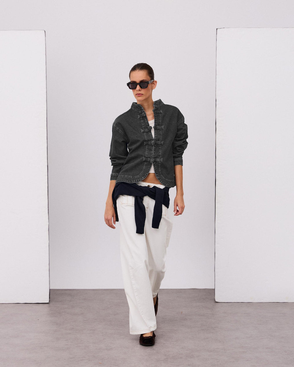 Cazadora Denim Alamares Antracita