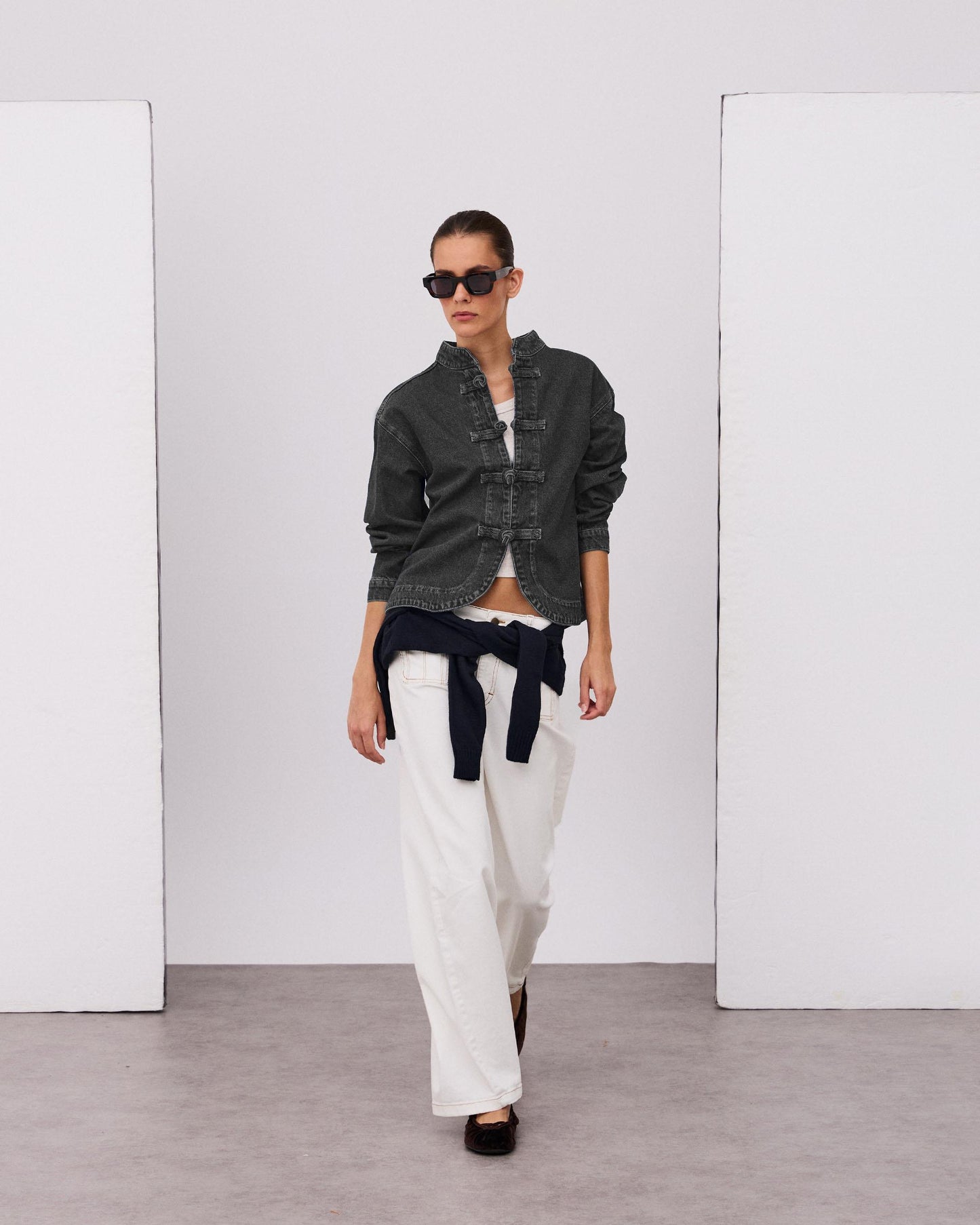 Cazadora Denim Alamares Antracita